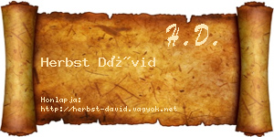 Herbst Dávid névjegykártya